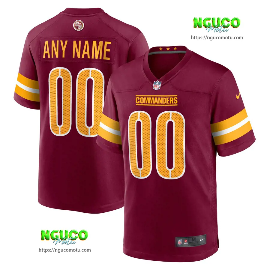  washington commanders burgundy game custom player jersey